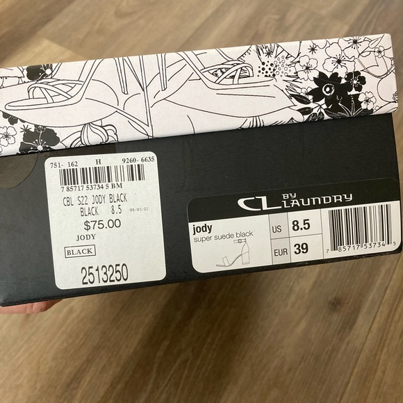 CL By Laundry *NWT* Women’s Size 8.5/39 Black Block Heel Suede Sandal - Picture 11 of 11